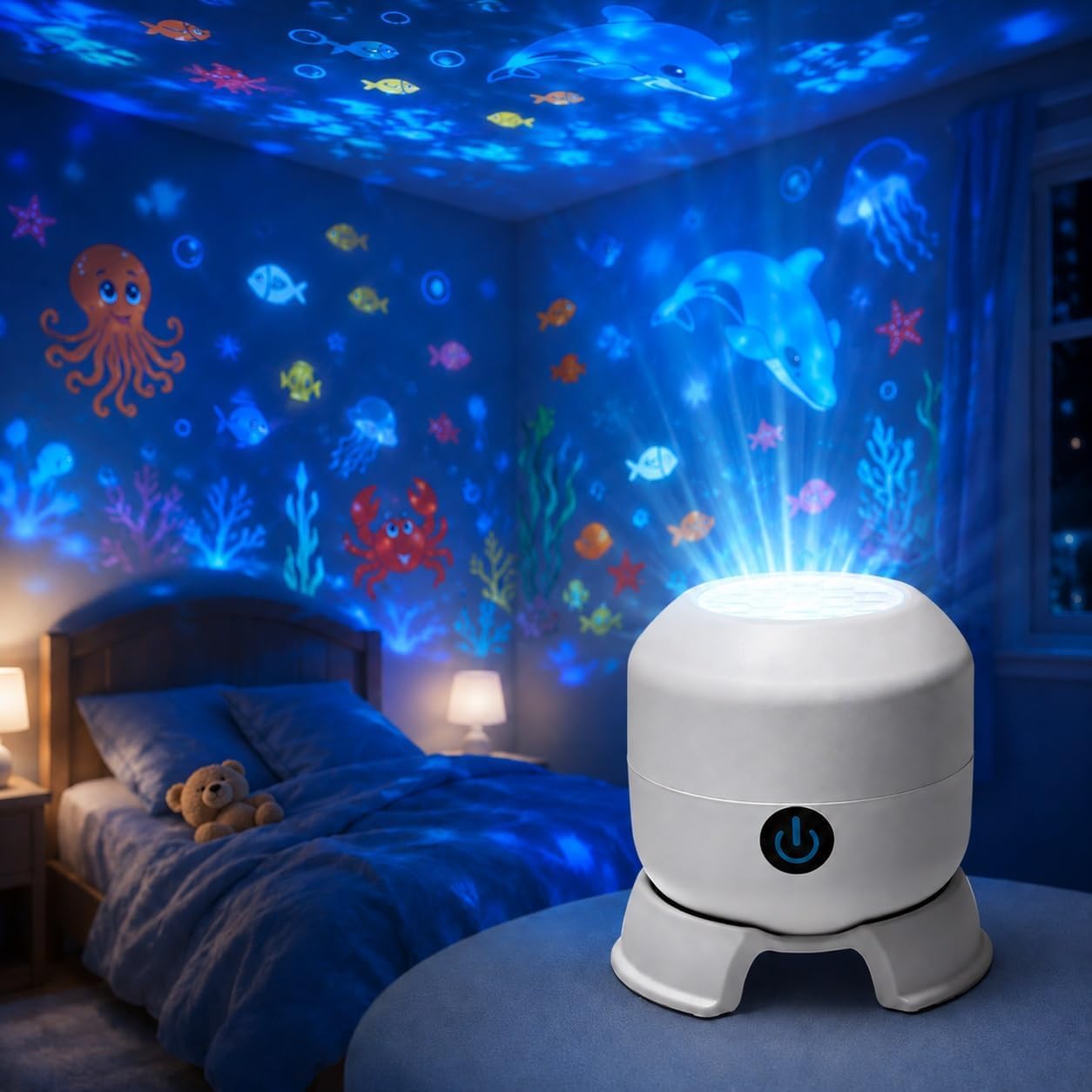 HD Smart Dynamic 5D Holographic Night Light Rotating Led Projector