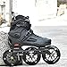 Castrap Inline Skates, Large Three Wheel Skating Shoes 125mm Adult Speed Skating Shoes, Professional Three Wheel Skating Shoes Adult Roller Skates (Black,43)