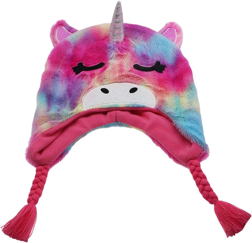 Kids Girls Winter Unicorn Beanie Hat Shining Glitter Knitted Earflap Fleece Lined Cap Toddler Little Girls - Image 3