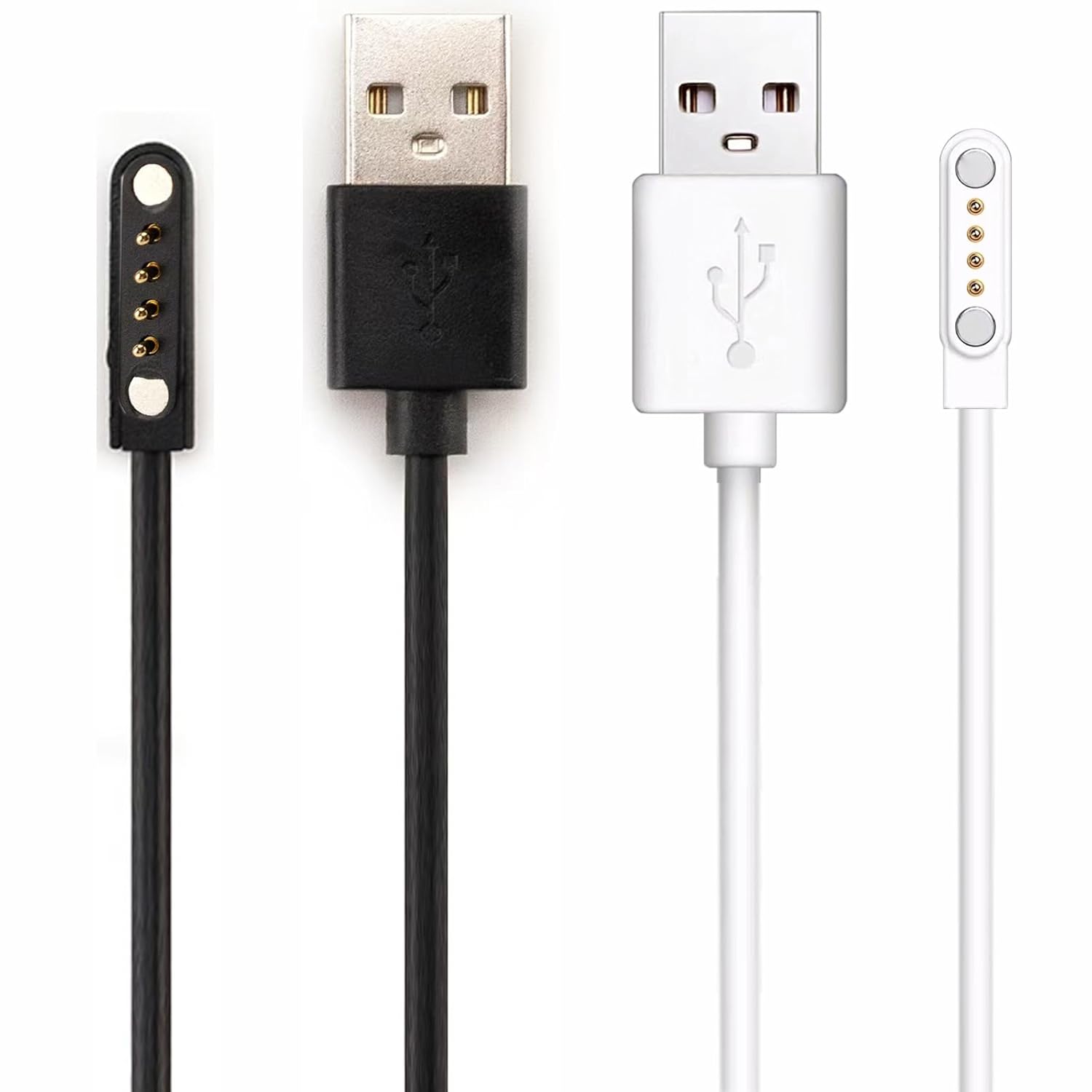 2PCS Bone Conduction Headphones Magnetic Charging and Data Cables, 2-in-1 USB Charger Cord for 4-pin Interface Wireless Headphones (7.62mm Pitch)