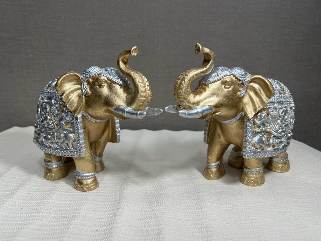 Buy Elephant Idol with Trunk Up for Pooja, Vaastu Statue Decorations