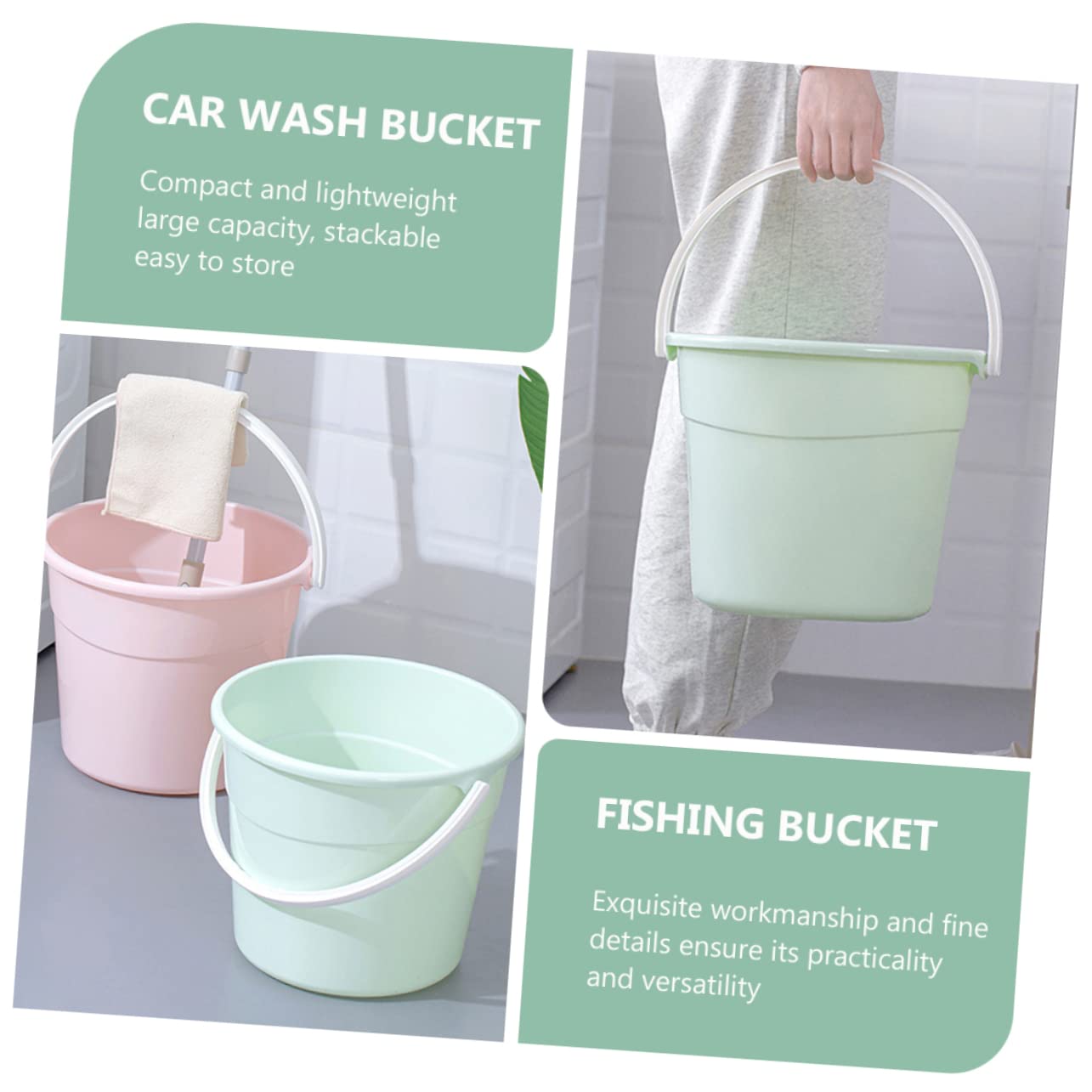 Wasservorratseimer Aus Pp-Material Stabiler Runder Eimer Mit Griff Als Putzeimer Oder Wasserbehälter Geeignet Langlebig Und Praktisch