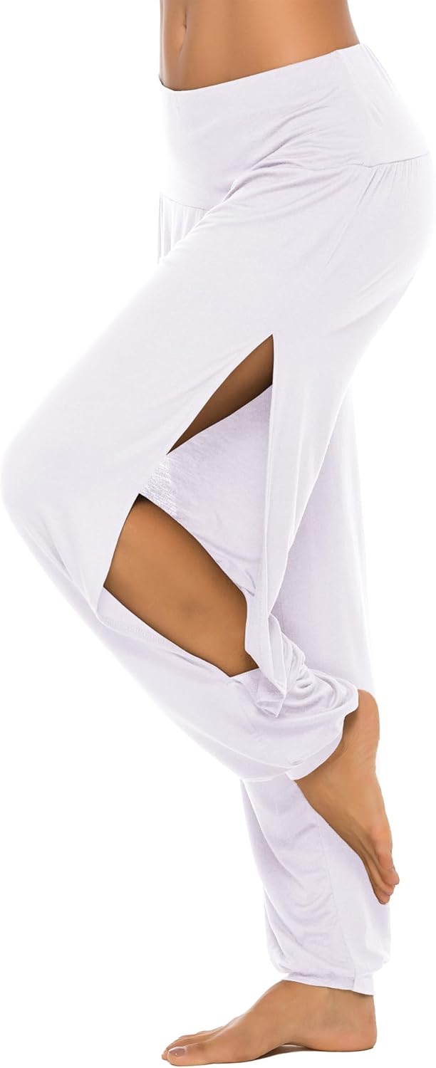 AvaCostume Womens Harem Yoga Pants Side Slit Sport Workout Sweatpants - Image 2