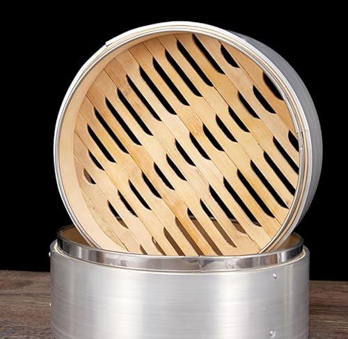 Bamboo Steamer Basket,Stainless Steel Steamer Cooker Pot,Cookware Double Layer Steaming Rack Cookware,Dumpling Steamer With Lid For Cooking Dim Sum & Steaming Food,3 Styles,6 Sizes - Image 3