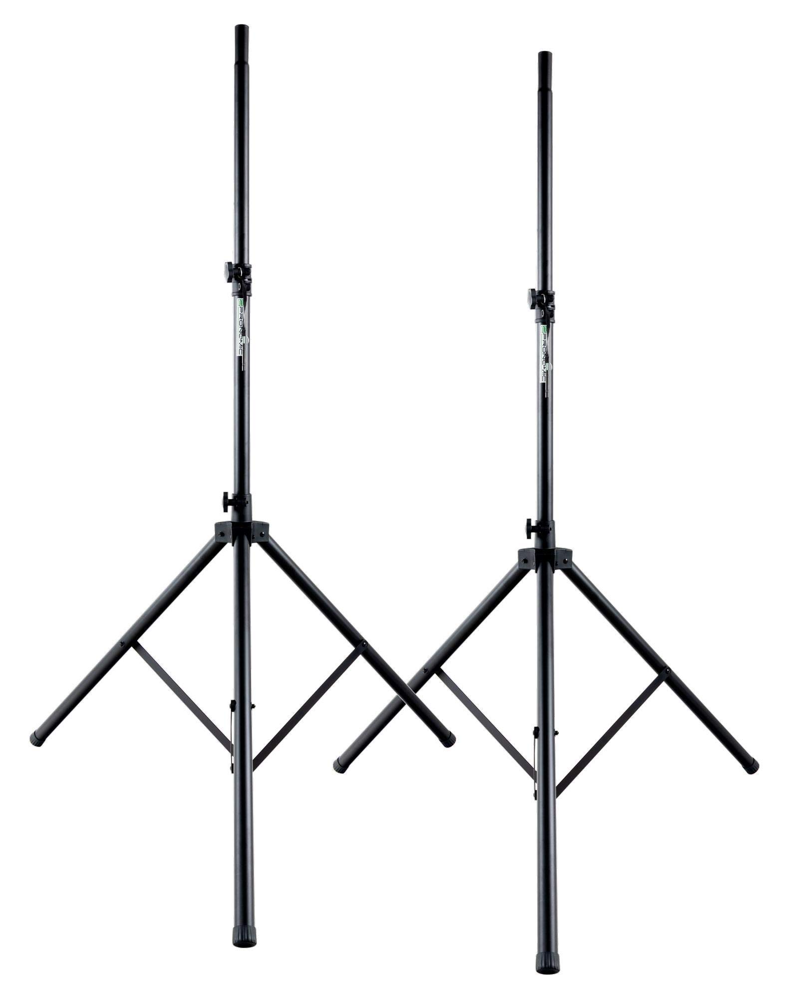 Pronomic SPS-3A Supporto Per Casse Set 2 Pezzi In Alluminio, 5 cm | Struttura stabile a treppiede extra larga, Rinforzi aggiuntivi, Gambe lunghe 90 cm per una base stabile, 5 cm, Peso: 2