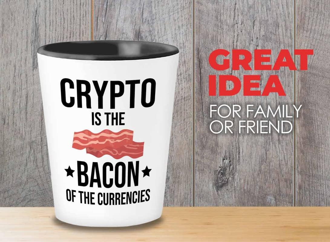 Trader Shot Glass 1.5oz - Bacon Of The Currencies - Trader Broker Gift Investing Financial Adviser Trading Planner Market Day Digital Currency