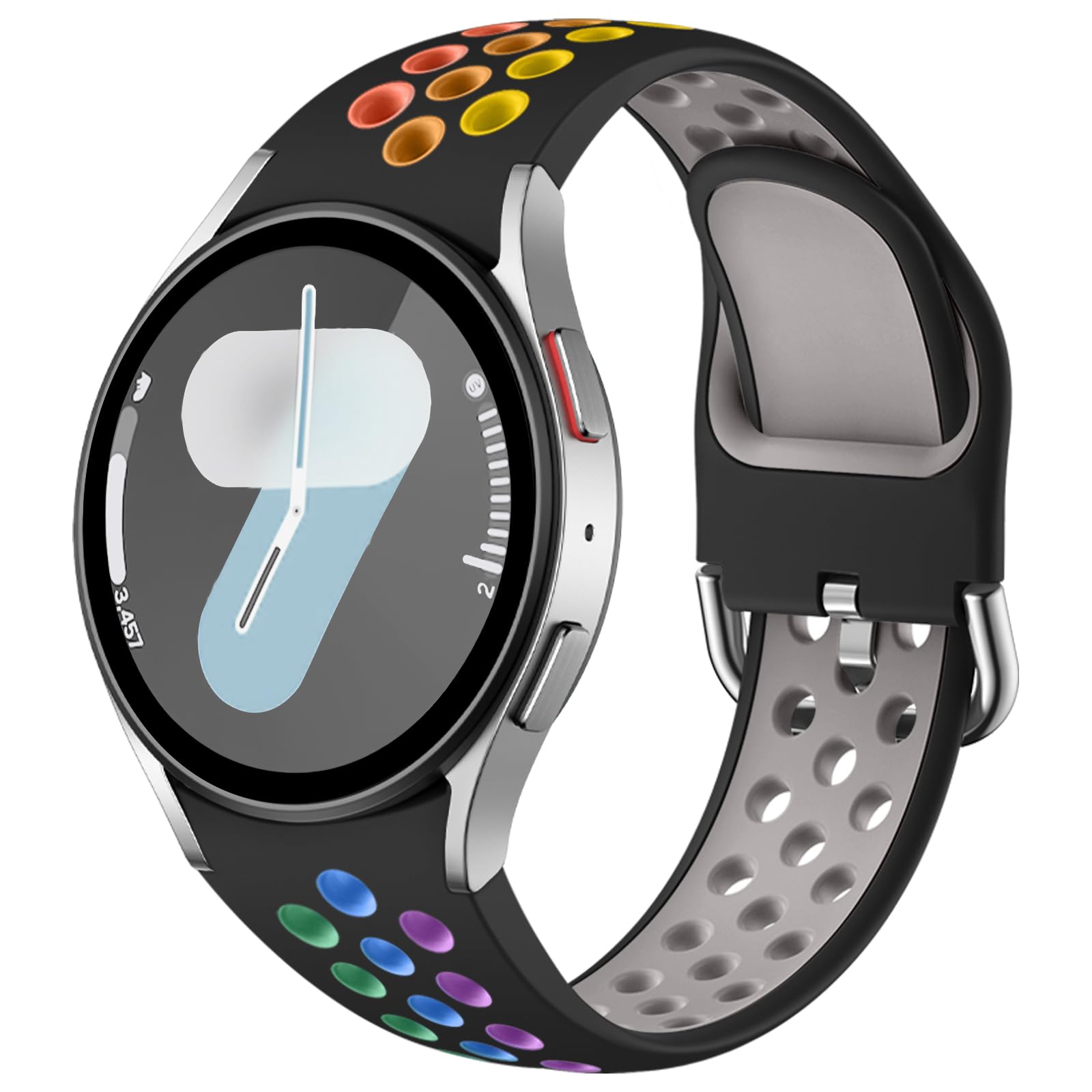 DaQin No Gap Sport Band Compatible with Samsung Galaxy Watch 7/6/5/4 Band 40mm 44m/Galaxy Watch FE/Watch 6 4 Classic 43mm 47mm 42mm 46mm/Watch 5 Pro