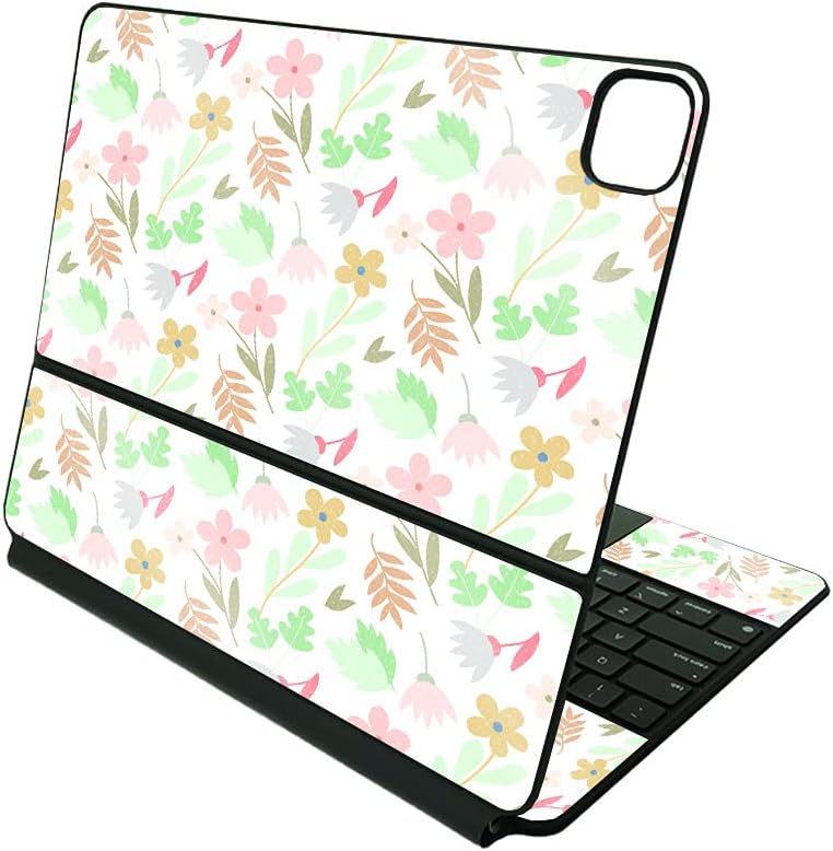 MightySkins Glossy Glitter Skin Compatible with Apple Magic Keyboard for iPad Pro 12.9" (3rd-6th Generation) - Tropical Hibiscus | Protective, Durable High-Gloss Glitter Finish | Made in The USA