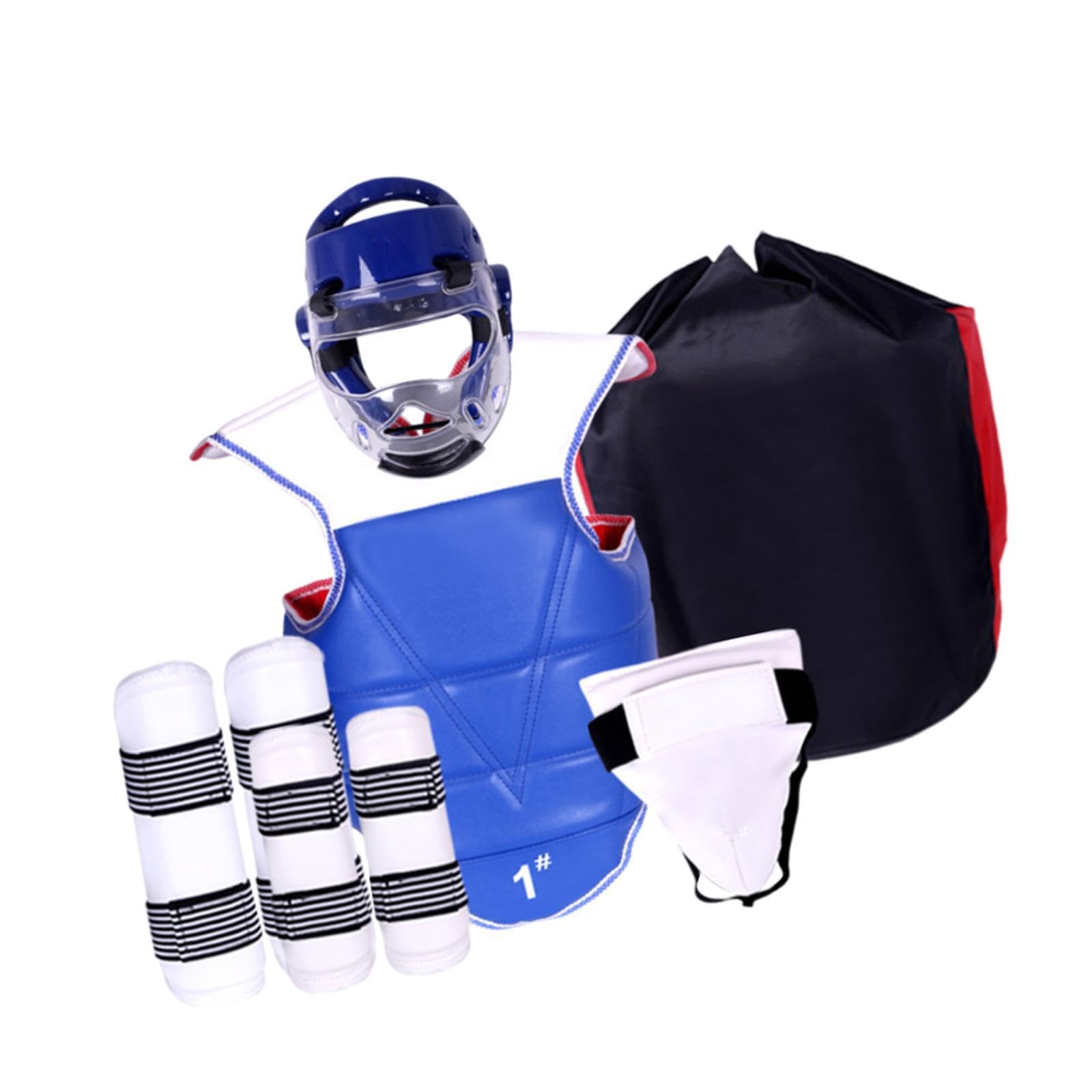 Set di attrezzatura per sparring di karate e taekwondo, casco da boxe, vestibilità comoda, allenamento e sparring nelle arti marziali, attrezzatura