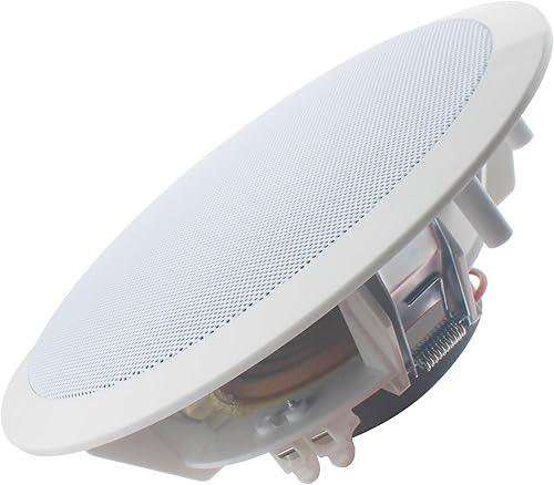 Altavoz redondo de 2 vías en el techo de 6 "montaje empotrado pasivo altavoces con cable para baño, cocina, sala de estar, oficina (entrada de