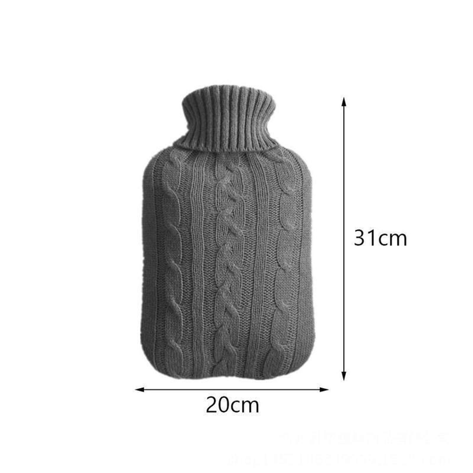 Botellas de agua caliente Bolsa punto grande 2 litros con cubierta tejida(A)