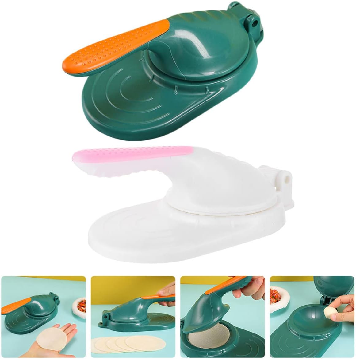 2pcs Manual Dumpling Skin Molds Ergonomic Pressing Makers for Homemade Dumplings Gyoza and Empanadas Food Grade Safe Kitchen Tool