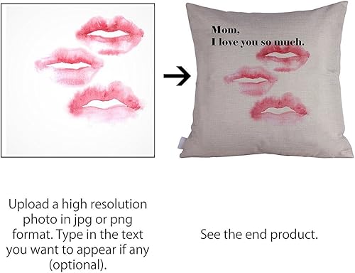 Miniatura 3 de RR&DDXU Diseño de imagen o texto de la funda de almohada personalizada, regalos personalizados para madres, funda de almohada para fotos de