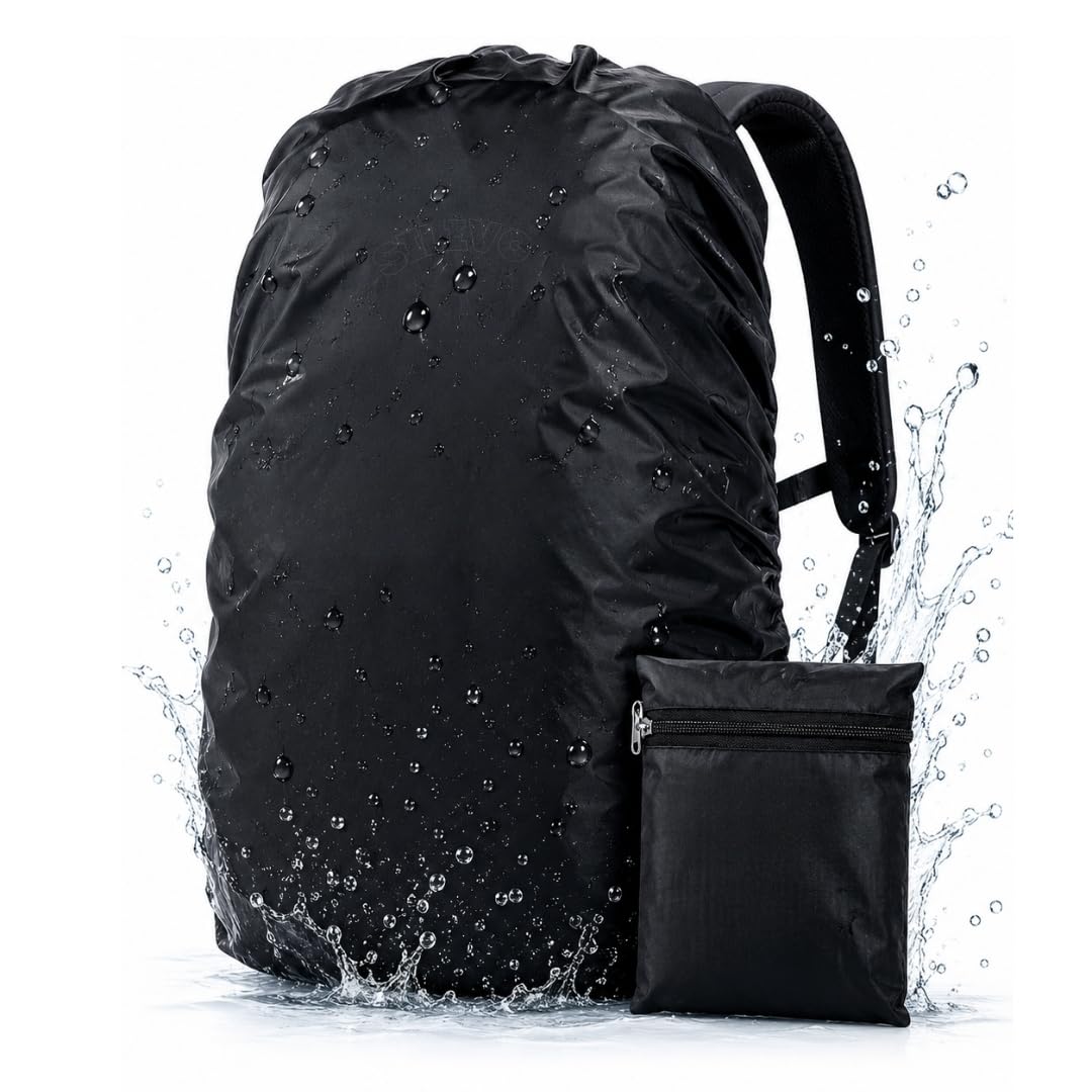 ComSaf Waterproof Backpack Rain Cover (30-40L) Wear-Resisting and Durable Bag Cover for Backpack, Laptop Bag Rain Cover with Adjustable Anti Slip Buckle Strap, Rain Coat for Bag, School Bag Protection | laptop bag cover waterproof for rain, laptop rain cover, water proof cover for bag, rain cover for trekking bag