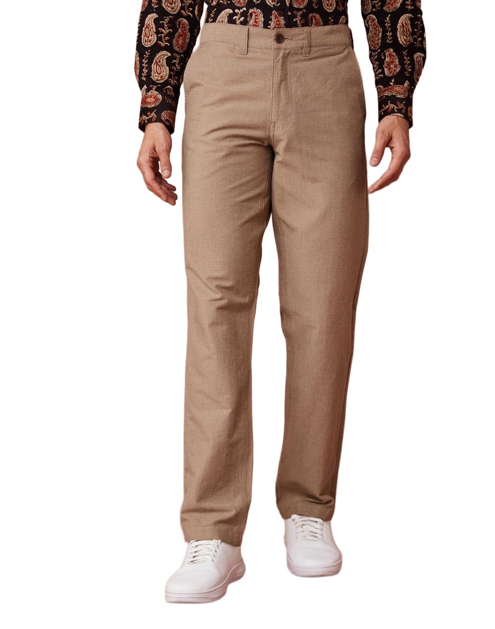 fabindia Brown Cotton Comfort Fit Regular Pants-picture-22