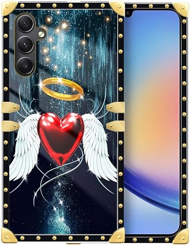 Funda compatible con Samsung Galaxy A54 5G, alas de corazón para mujeres y niñas, TPU suave a prueba de golpes, funda protectora para Samsung Galaxy