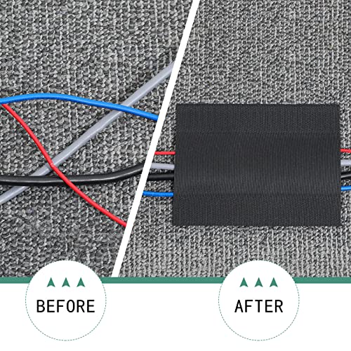 Image of WILLBOND Carpet Cord Cover Cable Protector Floor Cover Cable Protector Management Only for Commercial Office Carpet(98.43 ft,Black)