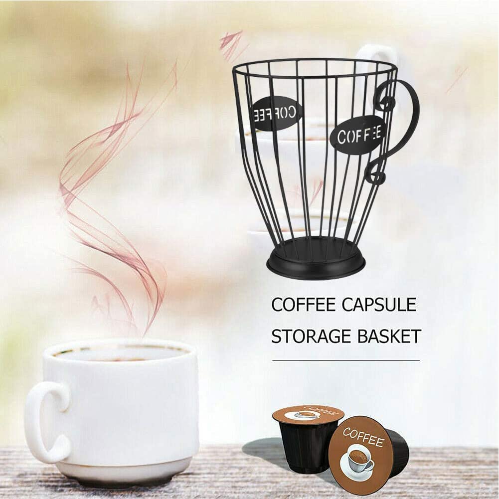 Panier à Capsules Café Noir, Porte Capsules Café, Rangement Métal, K-cups Et Expresso