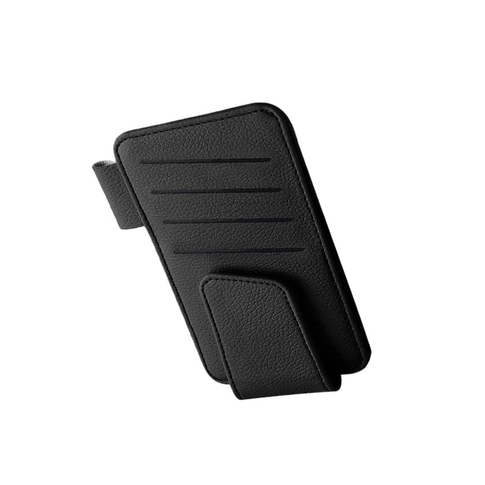 Porta Occhiali Interno Auto Porta Occhiali da Sole per Visiera Parasole per Auto Clip Magnetica in Pelle E Accessorio per Biglietti(Black)