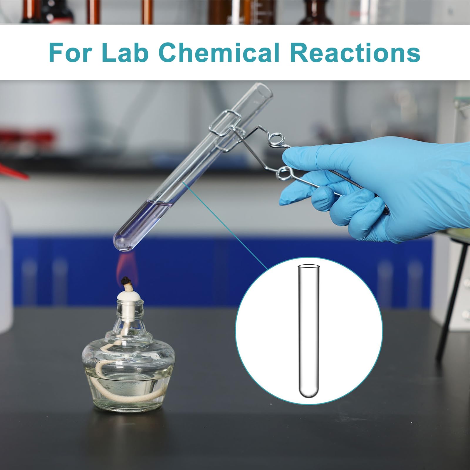 StonyLab 50 Stück Reagenzgläser Glas, 50er Pack Test Tubes Borosilikatglas Rundboden Reagenzglas, 12mm OD X 75mm Länge