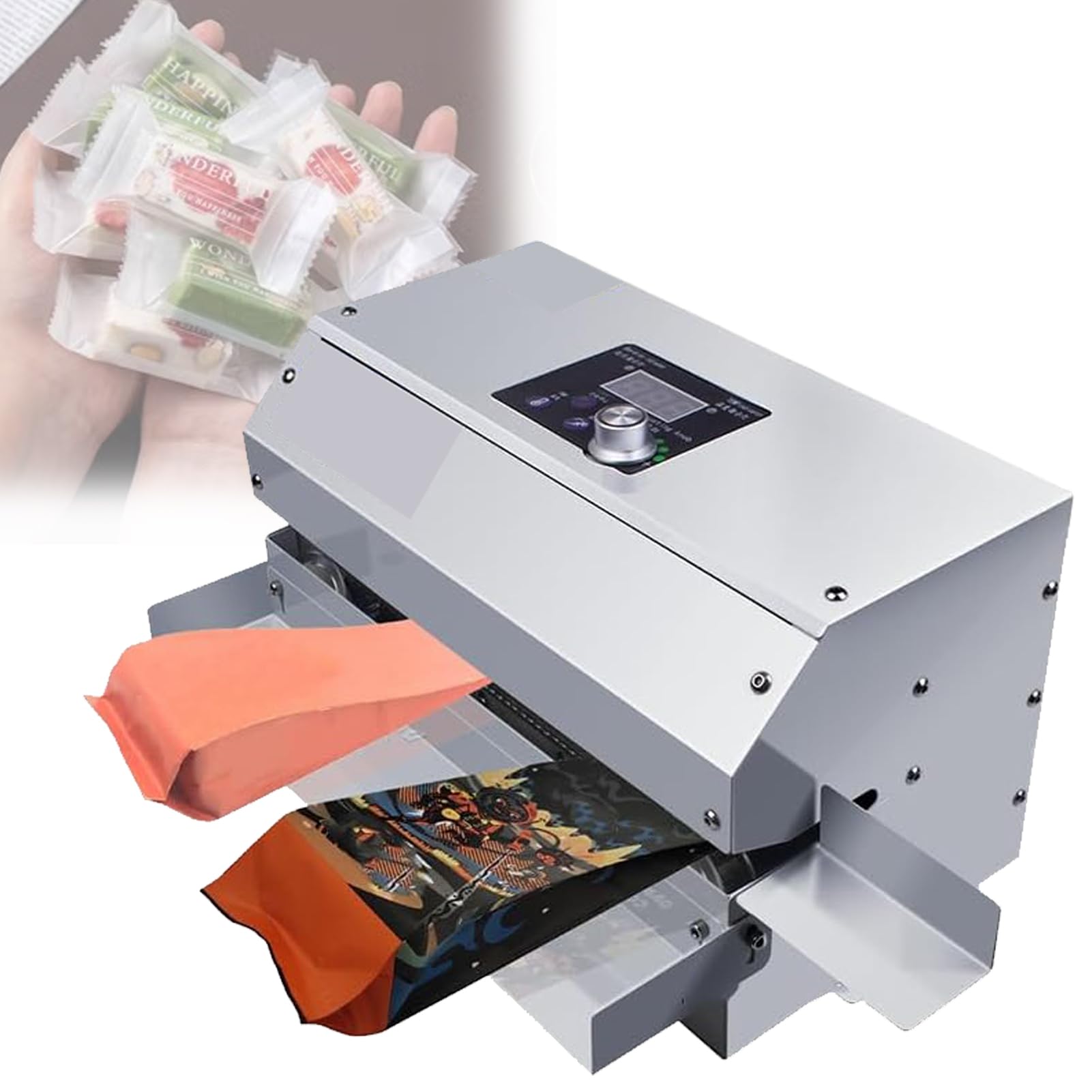 Sigillatrice A Banda Continua, Macchina Termosaldatrice Automatica per Sacchetti, Confezionatrice Portatile per Alimenti con Controllo della Temperatura E della velocità