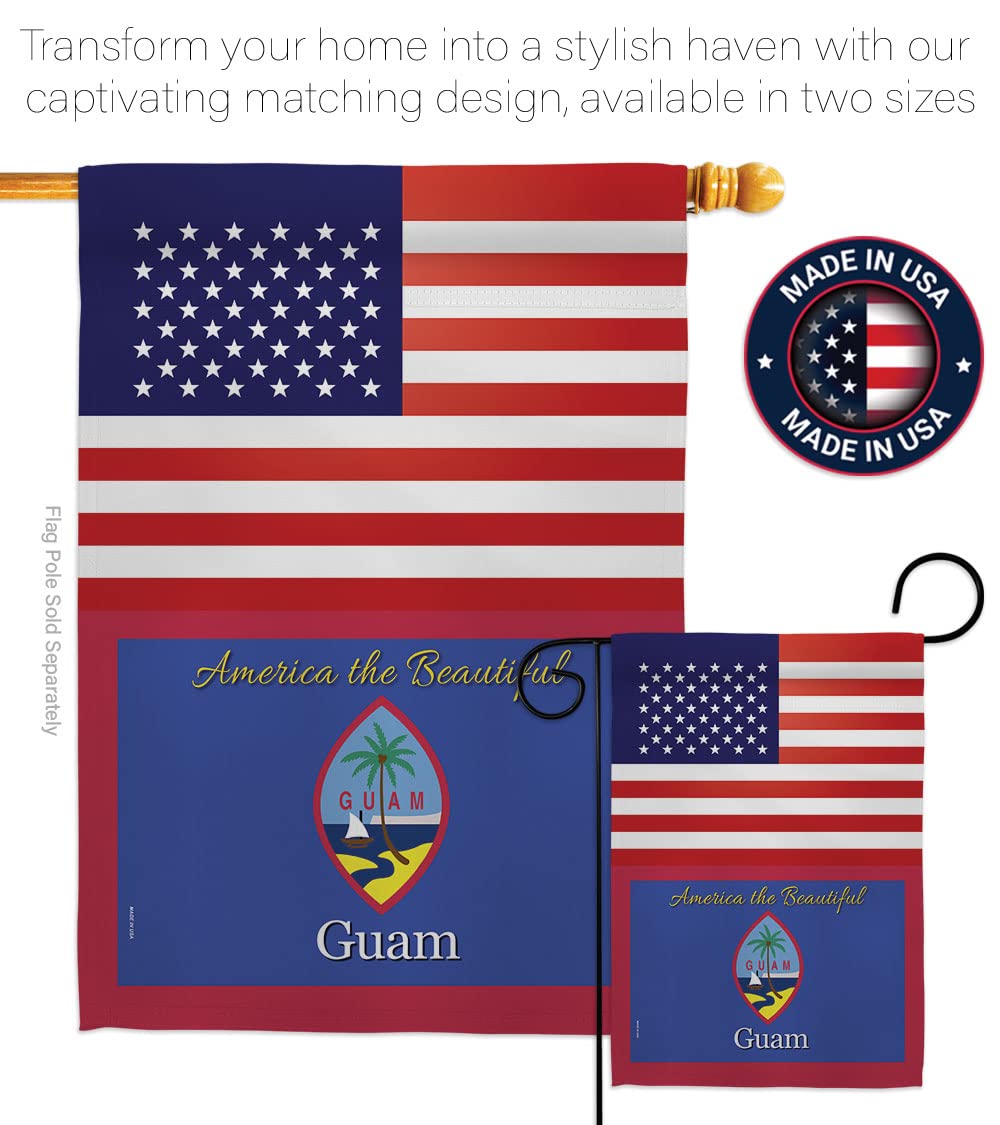 Americana Home & Garden Guam Gartenflagge – Doppelseitig, 33x47 Cm, Wetterfestes Polyester | Regionale Nationen-Flagge Für Haus & Garten, Made In USA