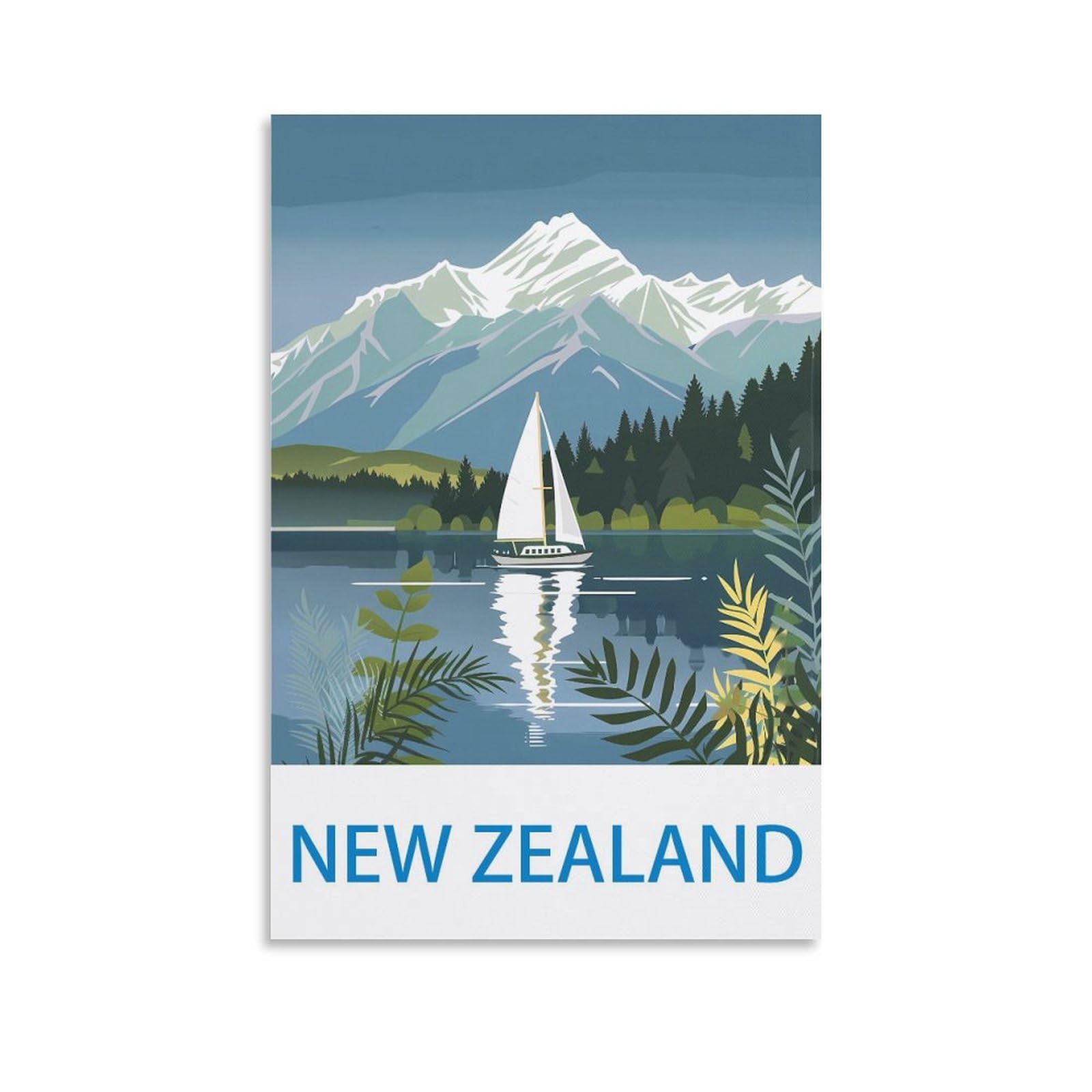 Lnmnjesg Unframe-Style New Zealand Vintage Travel Poster 08X12inch(20X30cm) Canvas Painting Wall Art, Wall Decor Pictures Prints For Living Room Bedroom