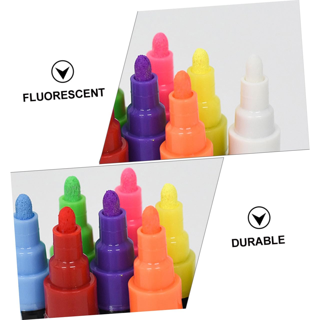 Homoyoyo Set 12 Pennarelli Gessetto Cancellabili, per Lavagna Bianca e LED Fluorescente, Corpo Ergonomico, Plastica Liquida, Regalo di Natale