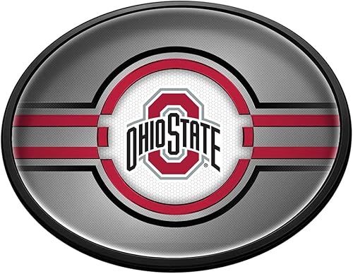 The Fan-Brand NCAA Ohio State Buckeyes - Cartel de pared ovalado delgado iluminado  Decoración de fútbol, baloncesto, béisbol y deportes