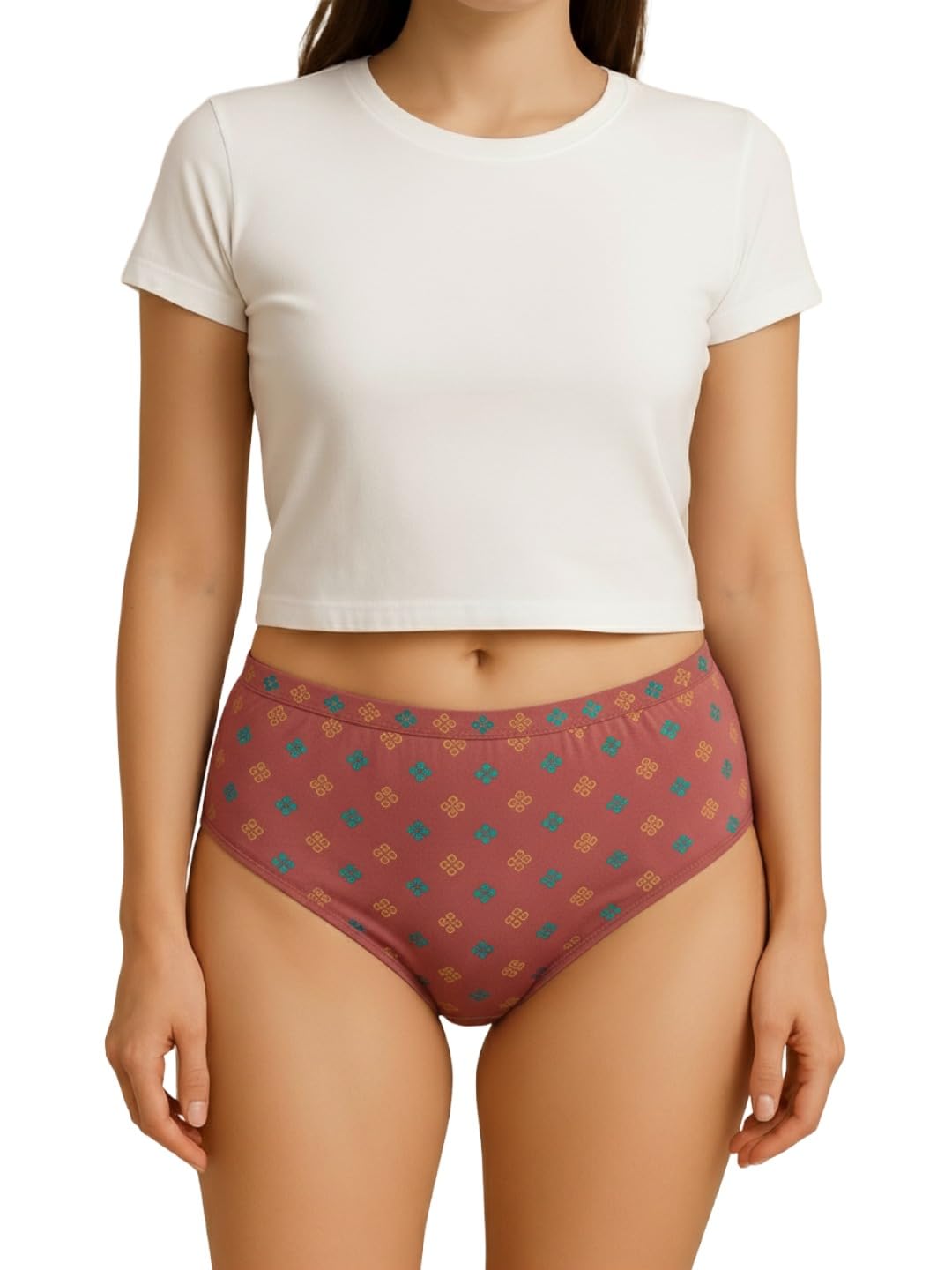 Womens Pure Cotton Printed Panty|Soft Breathable Cotton Briefs for Women|Inner Elastic Regular Fit Comfortable Innerwear|Multi-Color, Color & Print May Vary as per Availability|Pack of 1-image-36