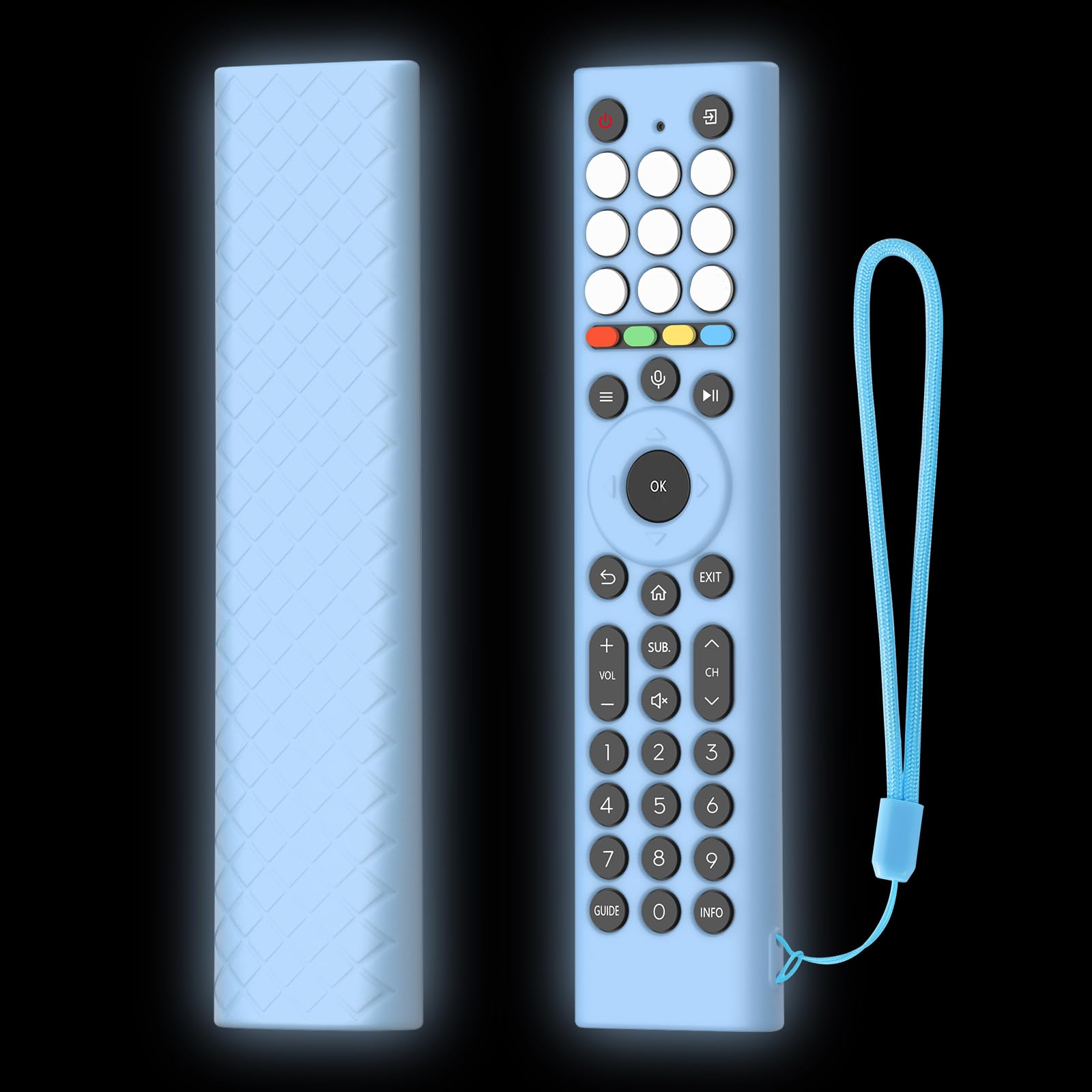 Silikonowy pokrowiec na pilota zdalnego sterowania do HISENSE ERF2K38H, odporny na zarysowania, odporny na wstrząsy, uchwyt na pilota do telewizora ze smyczą, kompleksowa ochrona, antypoślizgowa