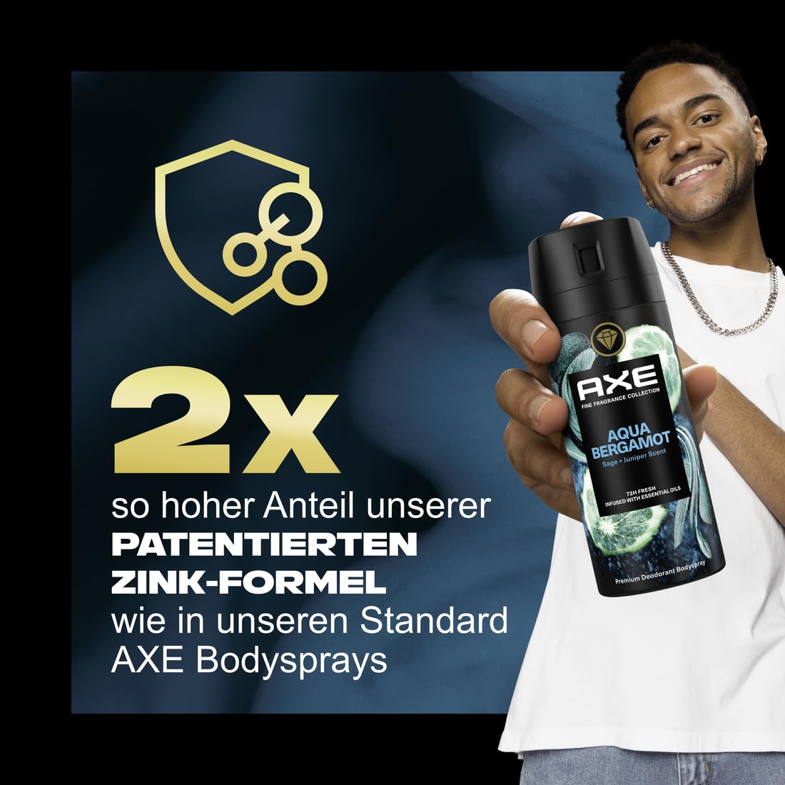 AXE Premium Bodyspray Aqua Bergamot Deo ohne Aluminiumsalze 8x 150ml
