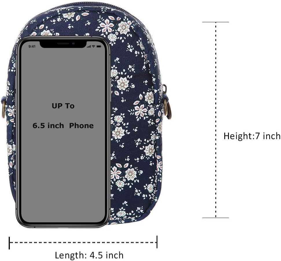 Small Crossbody Bag for Women Floral Cell Phone Purse Wallet Mini Shoulder Handbag Ladies Canvas Coin Pouch - Image 5