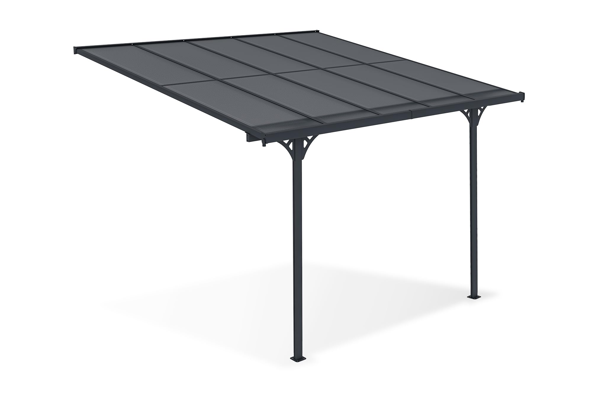 Cazeboo Carport/Pérgola Adosada 9m² KLEO 3x3m Aluminio Gris