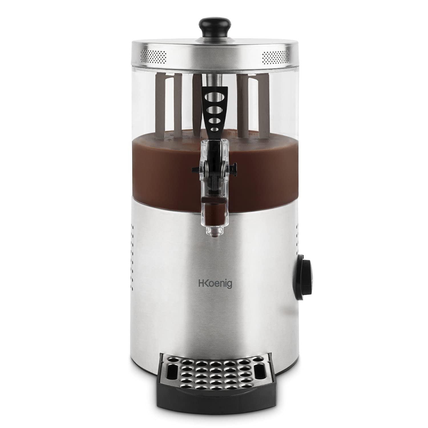 H.Koenig SHK800 Maquina Dispensadora de Chocolate, Capacidad 3L, Diseño en Acero Inoxidable, Temperatura Entre 90ºC y 120ºC, 1200W