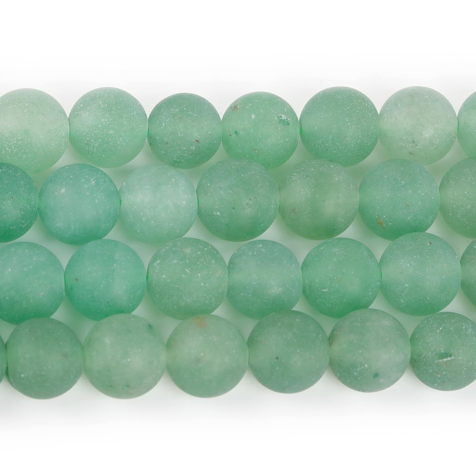 SHGbeads 8mm Frost Matte Green Aventurine Jade Semi Precious Gemstone Round Loose Beads for Jewellery Making DIY Handmade Craft Supplies 15" - Image 3
