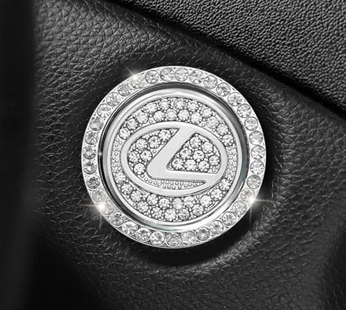 レクサス エンジン スタートボタン リング プッシュ スターター スイッチ スワロスキー調 ラインストーン エンジン スタート ボタン カバー リング ドレスアップ 車用アクセサリー 装着 簡単 2点セット