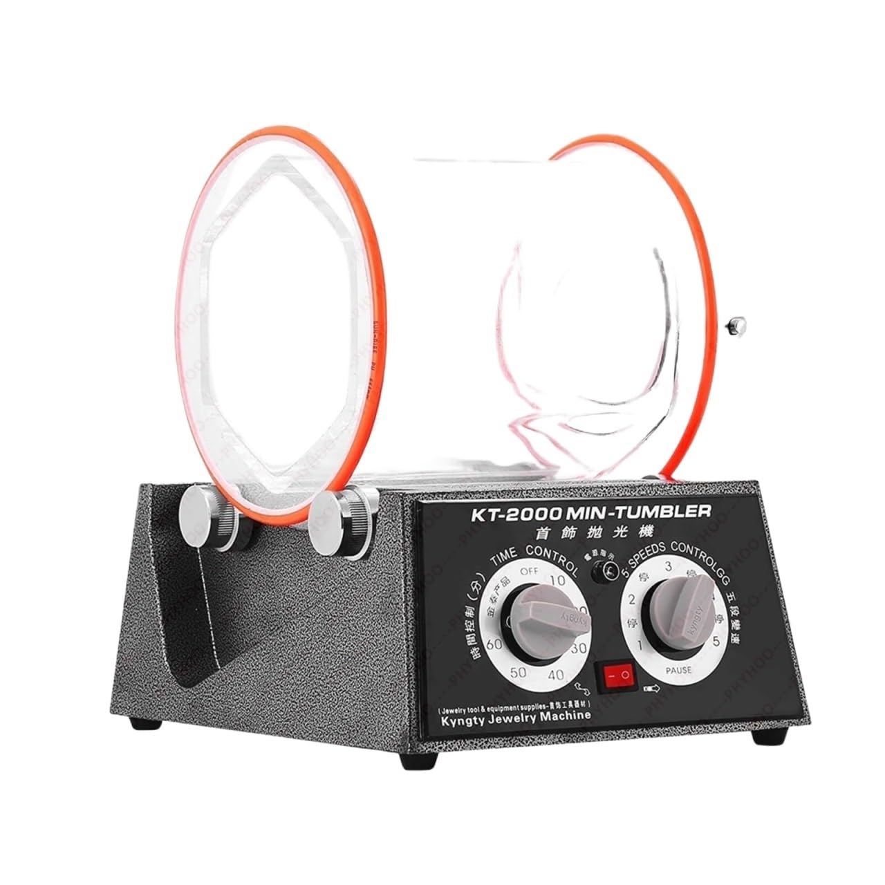 Pulidor de joyas, KT2000 Pulidor Rotativo De Joyas Tambor Limpiador Superficies Cuentas Con Temporizador Biselado 5 Kg Fácil Usar Para Principiantes Y Profesionales
