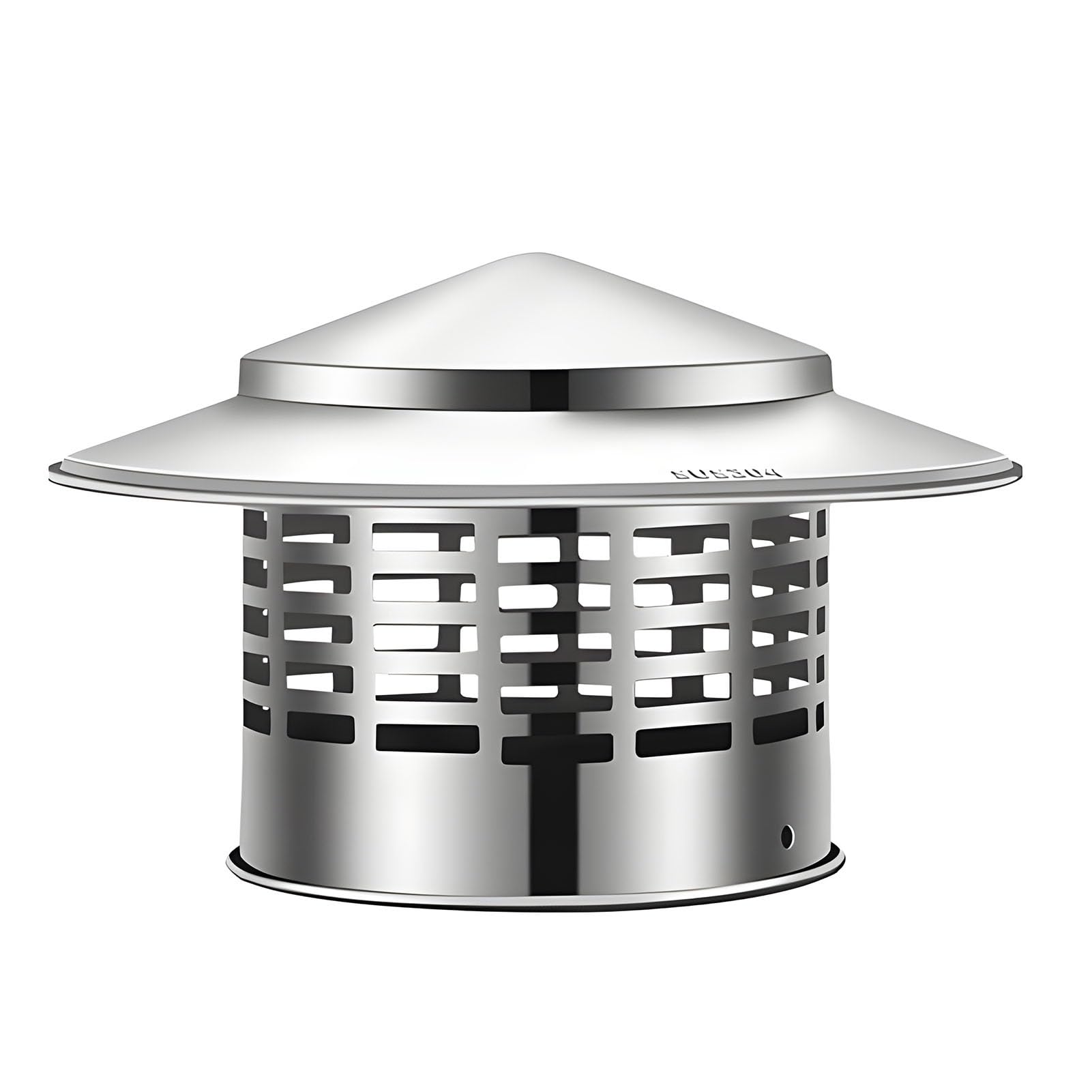 Round Chimney Rain Cap, 2.9 in/4.3 in/6.3 in/7.9 in 304 Stainless Steel Chimney Flue Cover with Screen for Exhaust, Stove Pipe, Chimney(160mm/6.3in)