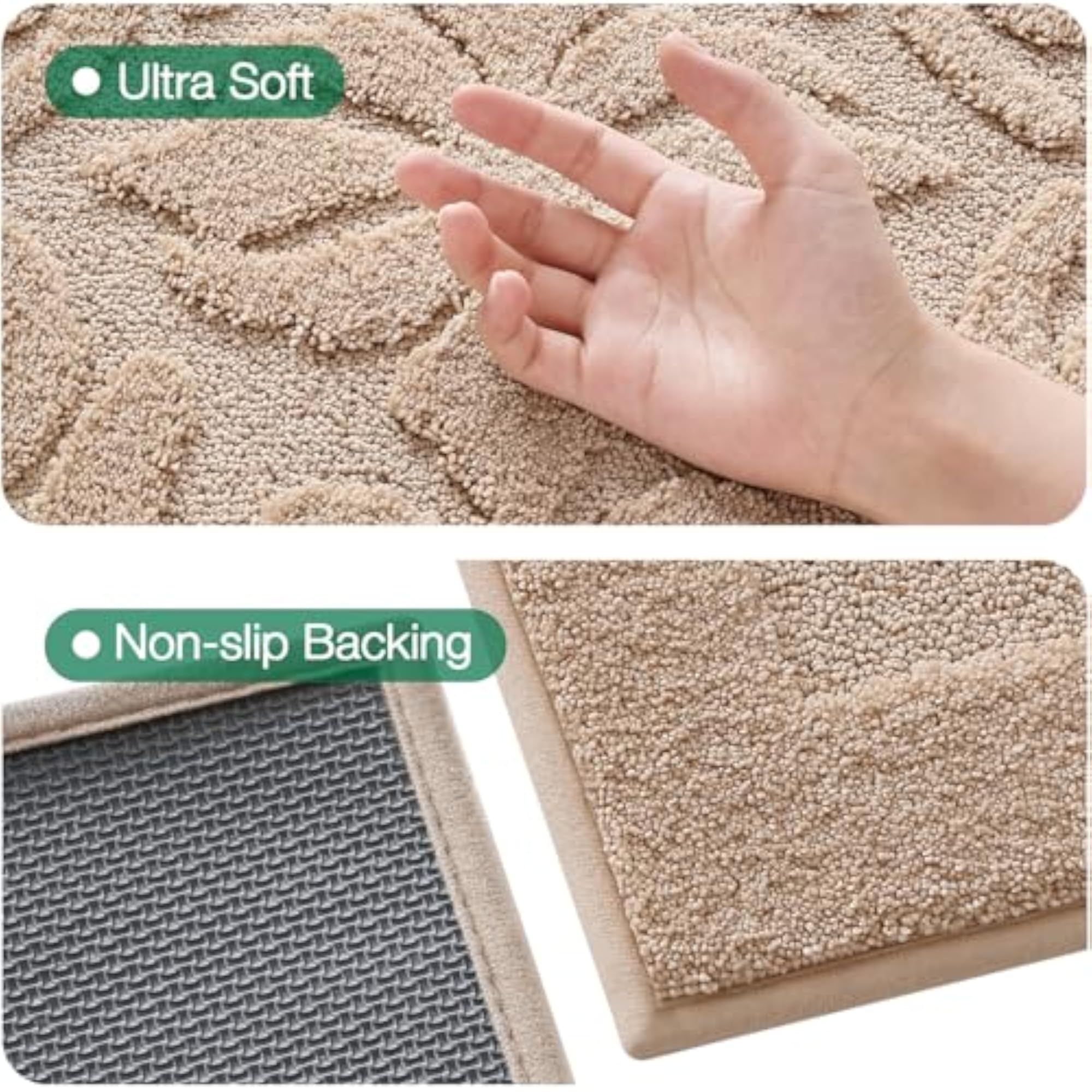 Ultra Soft Absorbent Bathroom Rugs, Luxury Non Slip