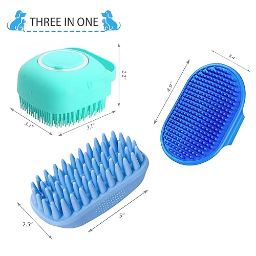 Miniatura 9 de Cepillo de baño para perros, cepillo de silicona suave, cepillo de aseo para mascotas, champú de baño, dispensador de masaje, cepillo de ducha para