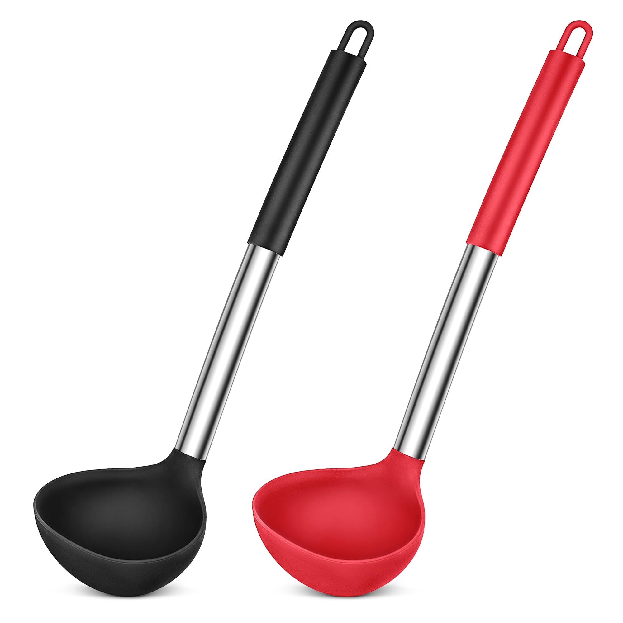 Set 2 Mestoli In Silicone Herogo - Con Manico Acciaio Inox 31cm Per Zuppe - Foto 2