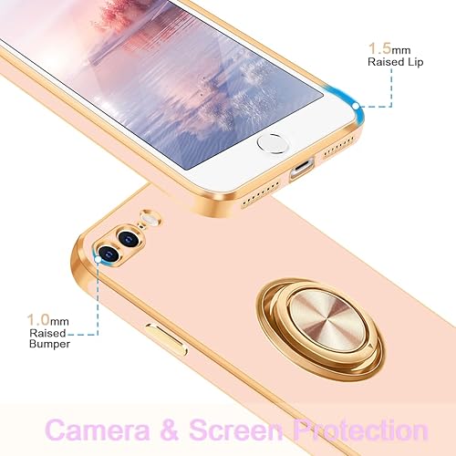 Miniatura 2 de Fingic Funda para iPhone 7 Plus, iPhone 8 Plus con soporte de anillo, soporte delgado y delgado, soporte magnético para automóvil para mujeres y