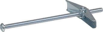 Hillman 50 Pcs Toggle Bolt 3/16" x 3" | Round Head Machine Screw Anchors for Hollow Walls | Zinc Plated Heavy Duty Fasteners for Drywall, Plaster, Tile & Hollow Block Mounting