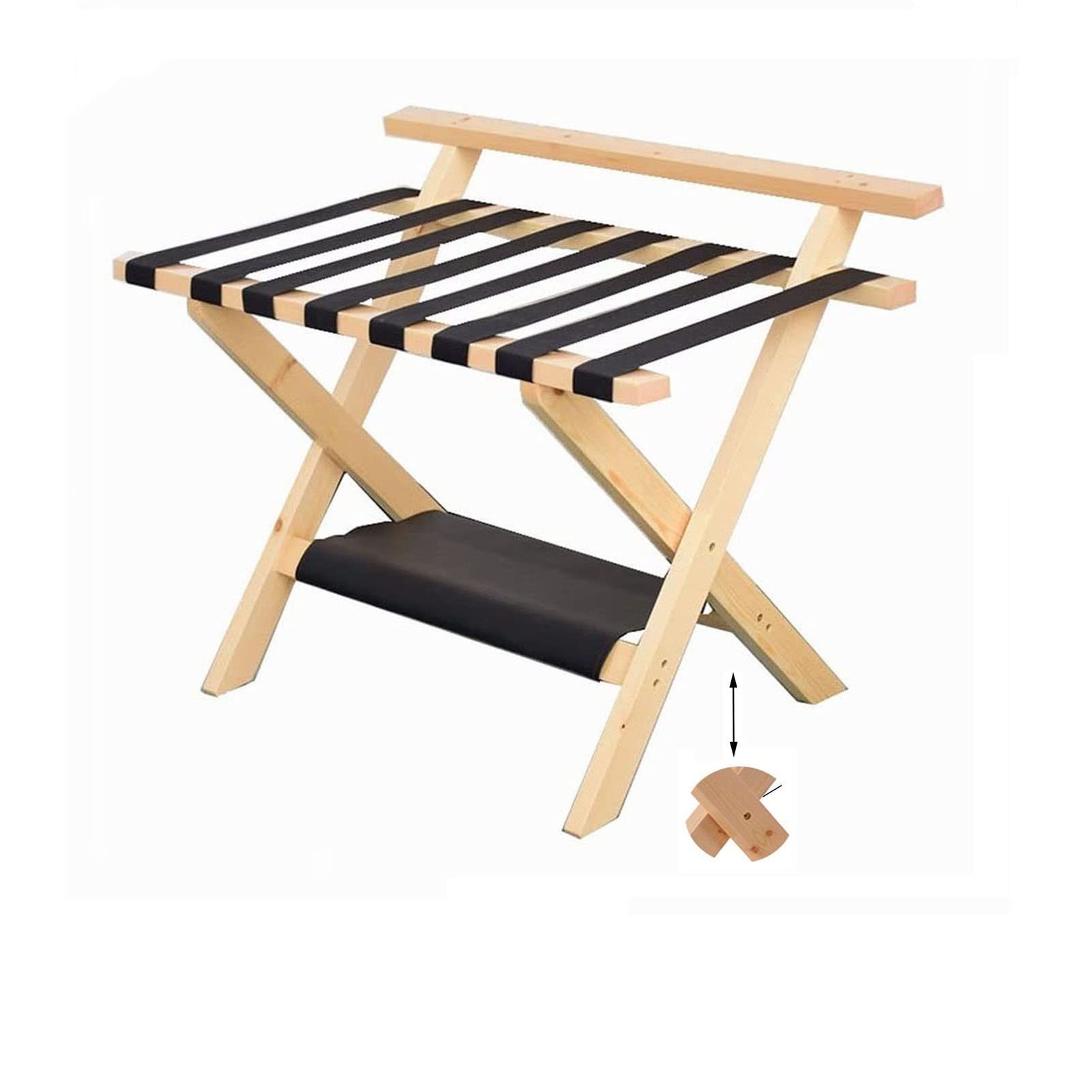 MSHGSKU Hotel Room Foldable Luggage Rack Suitcase Holder, Luggage Rack Compartment Case Backpack, Luggage Rack Made Of Solid Wood,Yellow