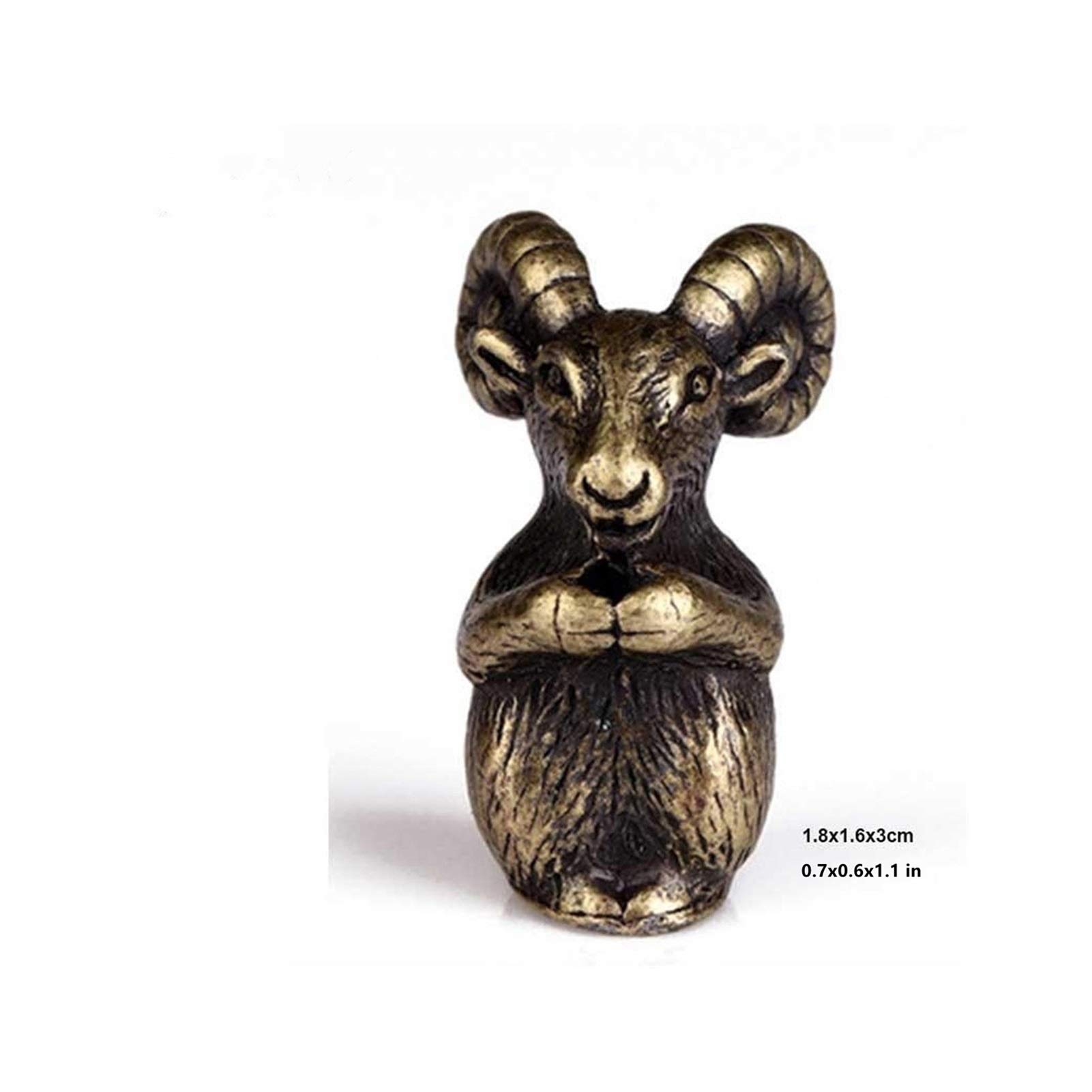Skulptur 12 Tierkreisverzierungen Räucherstäbchen Mini Niedlichen Weihrauchbrenner Antik Kupfer Kleiner Tier Weihrauchhalter for Zuhause oder Büro Skulpturen Deko (Color : 1)