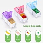 Opret Organisateur hebdomadaire de pilules, petite boîte à pilules 7 Jour 2 Les temps par jour pour AM PM, Organisateur de tablette de voyage portable avec 14 Compartiments amovibles, pour suppléments de vitamines Médicament (multicolore)