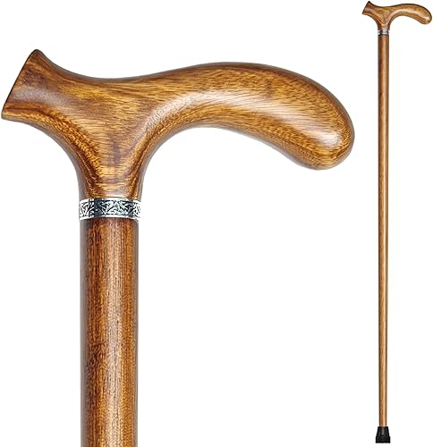 Bastón de madera con 5 alturas para hombres y mujeres, bastón de madera hecho a mano con mango de agarre cómodo, ayuda de movilidad de apoyo para