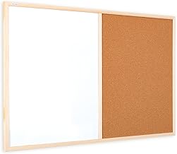 ALLboards COMBI Magnetic and Cork Board 90 x 60 cm with Wooden Frame + Accessories
