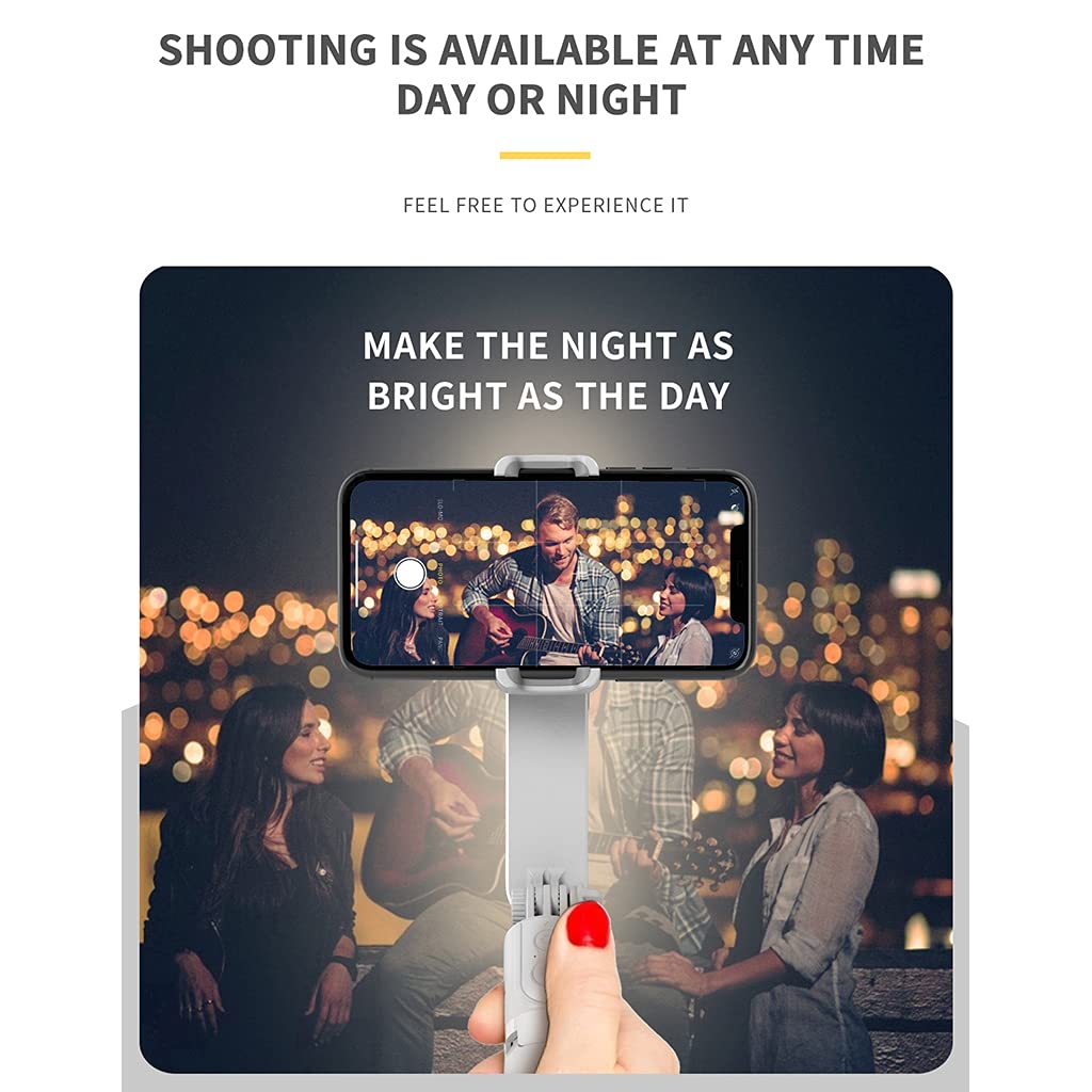 Shake Stabilizzatore Gimbal Con Luce di Riempimento Per Smartphone Vlog Live Video Record Con Telecomando Rotazione